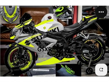 Billigste Suzuki GSXR 750 Motorrad Verkleidung 2004-2005 - Grau Zitrone Grun Schwarz