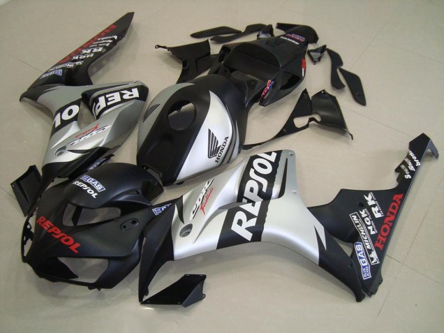 CBR 1000 RR 06-07 Motorrad Verkleidungen - Matt Schwarz Silber Repsol CBR 1000 RR 06-07 Motorrad Verkleidungen - Matt Schwarz Silber Repsol