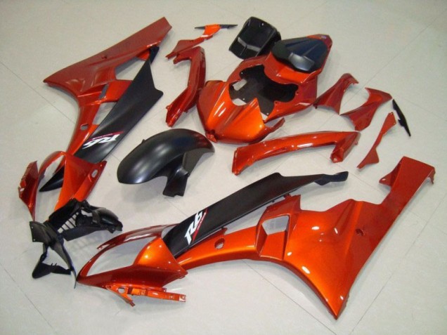 R6 06-07 Motorrad Verkleidung - Orange Matt schwarz R6 06-07 Motorrad Verkleidung - Orange Matt schwarz