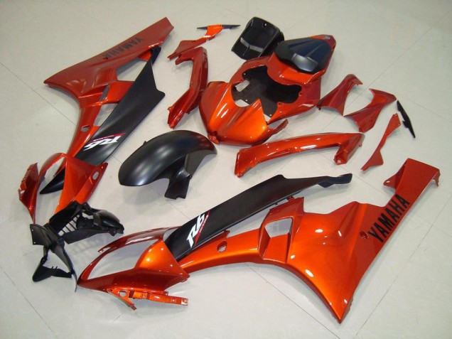R6 06-07 Motorrad Verkleidungen - Orange Matt schwarz R6 06-07 Motorrad Verkleidungen - Orange Matt schwarz