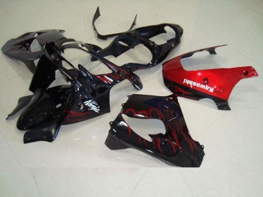 ZX9R 00-01 Motorrad Verkleidungen - Rot Flamme