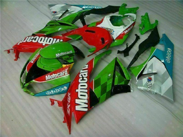 ZX6R 09-12 Motorrad Verkleidungen - Rot Grün Motocard ZX6R 09-12 Motorrad Verkleidungen - Rot Grün Motocard