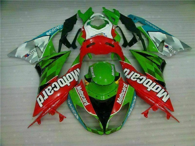 ZX6R 09-12 Motorrad Verkleidungen - Rot Grün Motocard ZX6R 09-12 Motorrad Verkleidungen - Rot Grün Motocard