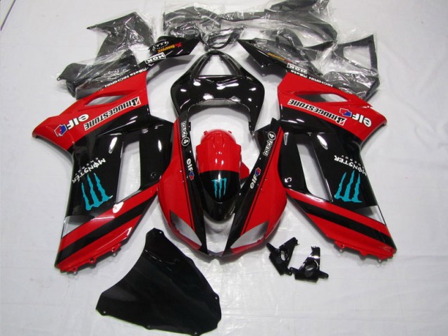 ZX6R 07-08 Motorrad Verkleidungen - Rot Schwarz Monster ZX6R 07-08 Motorrad Verkleidungen - Rot Schwarz Monster