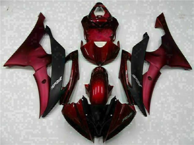 R6 08-16 Motorrad Vollverkleidung - Rot Schwarz R6 08-16 Motorrad Vollverkleidung - Rot Schwarz