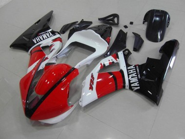R1 00-01 Motorrad Verkleidungen - Rot Schwarz Weiß Renn Version