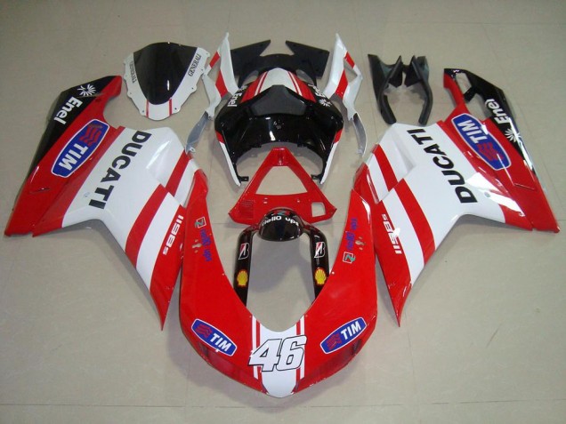 Ducati 848 1098 1198 07-14 Motorrad Verkleidungen - Rot Weiß 46 Ducati 848 1098 1198 07-14 Motorrad Verkleidungen - Rot Weiß 46