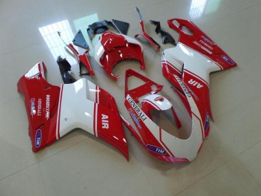 Ducati 848 1098 1198 07-14 Motorrad Verkleidungen - Rot Weiß Air