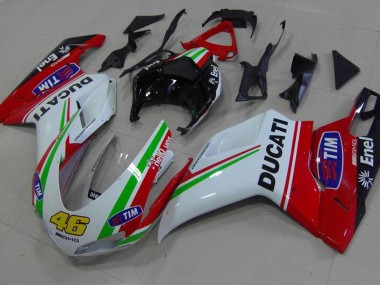 Ducati 848 1098 1198 07-14 Motorrad Verkleidungen - Rot Weiß Gelb 46