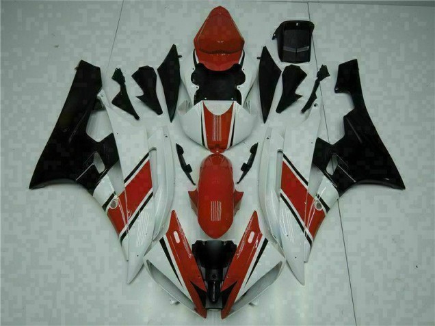 R6 06-07 Motorrad Vollverkleidung - Rot Weiß R6 06-07 Motorrad Vollverkleidung - Rot Weiß