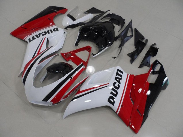 Ducati 848 1098 1198 07-14 Motorrad Verkleidungen - Rot Weiß Schwarz Ducati 848 1098 1198 07-14 Motorrad Verkleidungen - Rot Weiß Schwarz