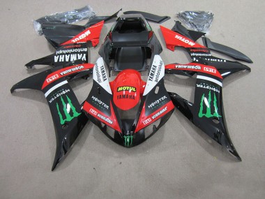 R1 04-06 Motorrad Verkleidungen - Rot Weiß Schwarz Motul