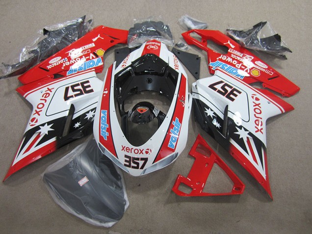 Ducati 1098 07-14 Motorrad Verkleidungen - Rot Weiß Xerox 357 Ducati 1098 07-14 Motorrad Verkleidungen - Rot Weiß Xerox 357