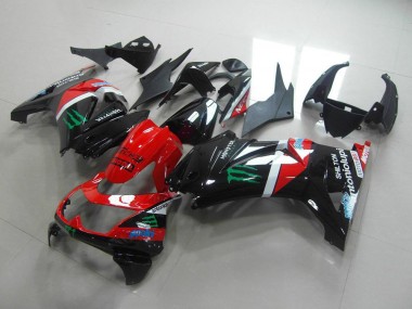 ZX 250R 08-12 Motorrad Verkleidungen - Rot und Schwarz Monster