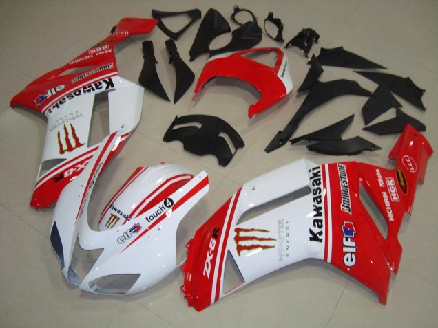 ZX6R 07-08 Motorrad Verkleidungen - Rot und Weiß ZX6R 07-08 Motorrad Verkleidungen - Rot und Weiß