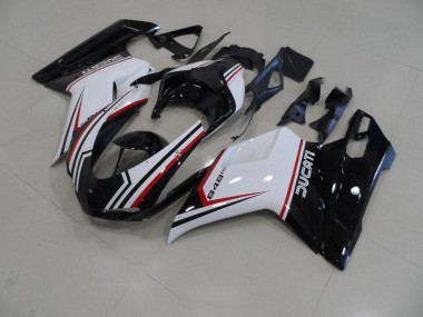 Ducati 848 1098 1198 07-14 Motorrad Verkleidungen - Schwarz Dreifarbig