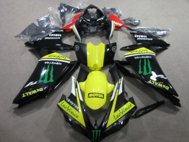 R1 07-08 Motorrad Verkleidungen - Schwarz Gelb Motul Leovince