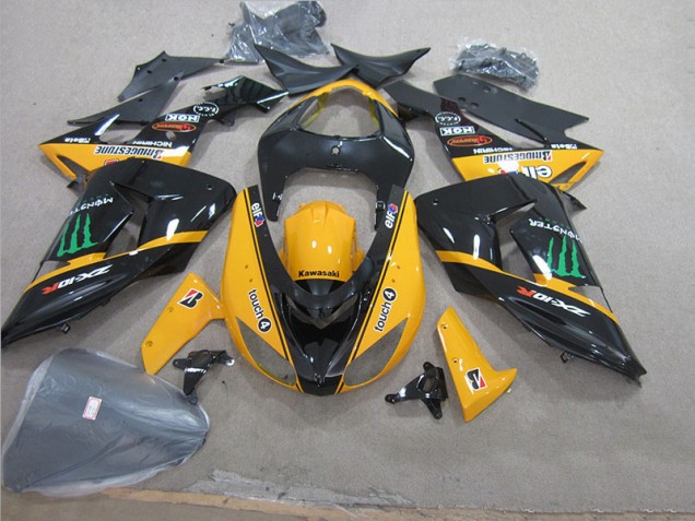 ZX10R 06-07 Motorrad Verkleidungen - Schwarz Gelb Touch4 Monster ZX10R 06-07 Motorrad Verkleidungen - Schwarz Gelb Touch4 Monster