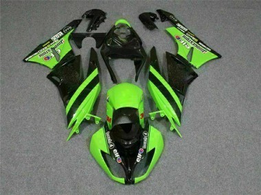 ZX6R 09-12 Motorrad Verkleidungen - Schwarz Grün 3M Touch4