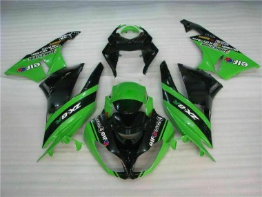 ZX6R 09-12 Motorrad Verkleidungen Komplett Sets - Schwarz Grün