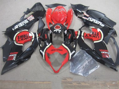 GSXR 1000 K5 05-06 Motorrad Verkleidungen - Schwarz Lucky Strike Rot Motul