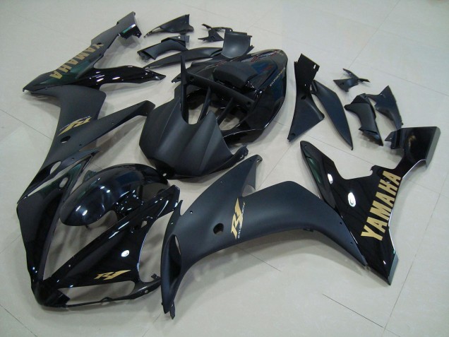 R1 04-06 Motorrad Verkleidungen - Schwarz Mattgold R1 04-06 Motorrad Verkleidungen - Schwarz Mattgold
