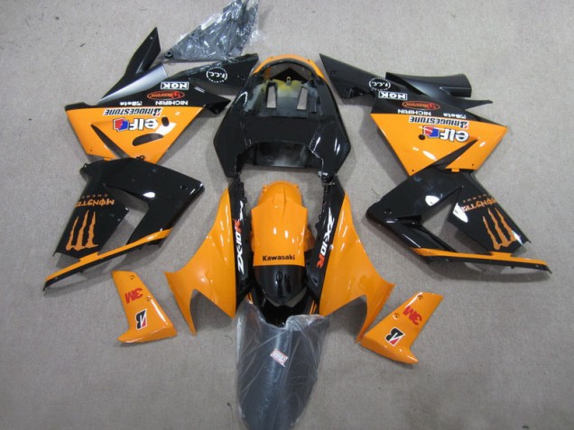 ZX10R 03-05 Motorrad Verkleidungen - Schwarz Orange 3M Monster ZX10R 03-05 Motorrad Verkleidungen - Schwarz Orange 3M Monster