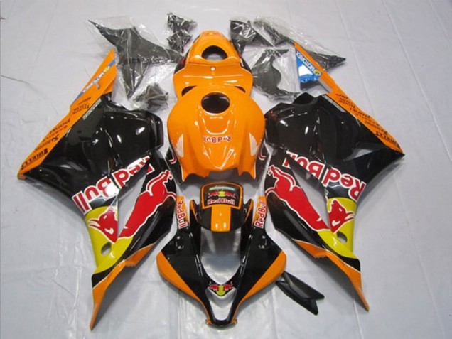 CBR 600 RR 09-12 Motorrad Verkleidungen - Schwarz Orange Rot Bull CBR 600 RR 09-12 Motorrad Verkleidungen - Schwarz Orange Rot Bull