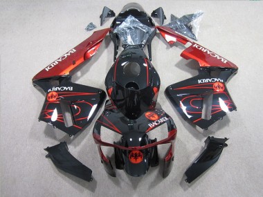 CBR 600 RR 05-06 Motorrad Verkleidungen - Schwarz Rot BACARDI