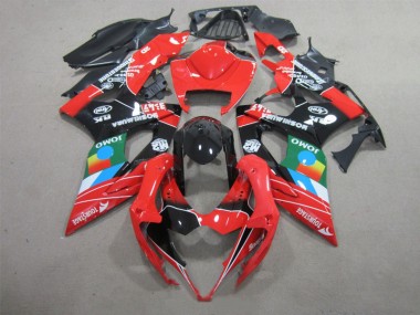 GSXR 1000 K5 05-06 Motorrad Verkleidungen - Schwarz Rot Grün