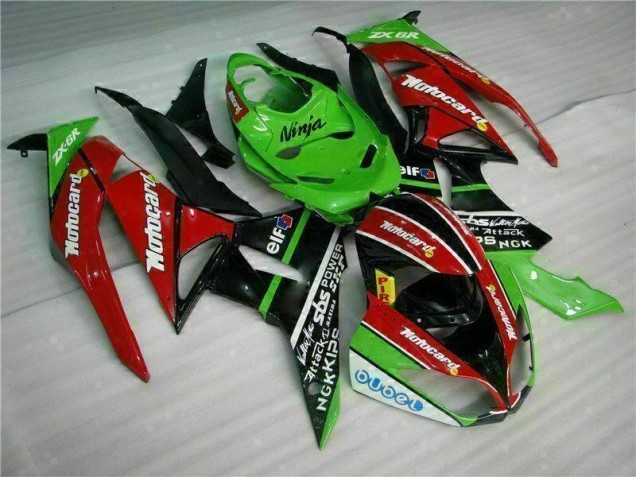 ZX6R 09-12 Motorrad Verkleidungen - Schwarz Rot Grün Motocard ZX6R 09-12 Motorrad Verkleidungen - Schwarz Rot Grün Motocard