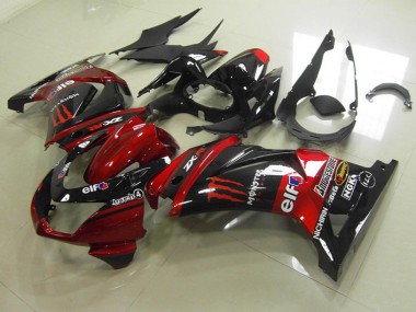 ZX 250R 08-12 Motorrad Verkleidung - Schwarz Rot Monster