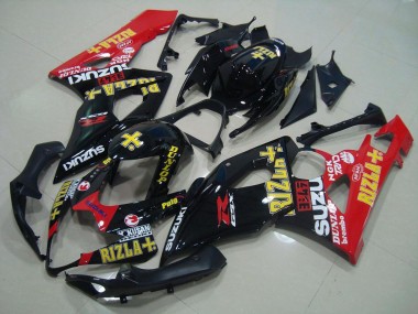 GSXR 1000 K5 05-06 Motorrad Verkleidungen - Schwarz Rot Rizla