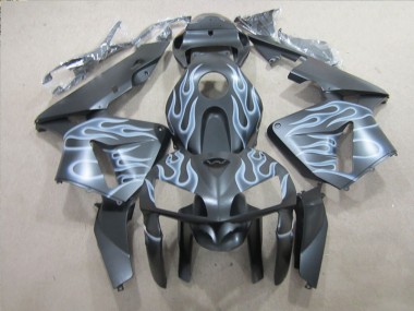 CBR 600 RR 05-06 Motorrad Verkleidungen - Schwarz Silber Flamme