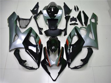 GSXR 1000 K5 05-06 Motorrad Verkleidungen - Schwarz Silber