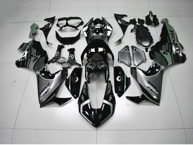 CBR 1000 RR 17-23 Motorrad Verkleidungen - Schwarz Silber HRC CBR 1000 RR 17-23 Motorrad Verkleidungen - Schwarz Silber HRC