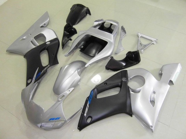 R6 98-02 Motorrad Verkleidungen - Schwarz Silber R6 98-02 Motorrad Verkleidungen - Schwarz Silber