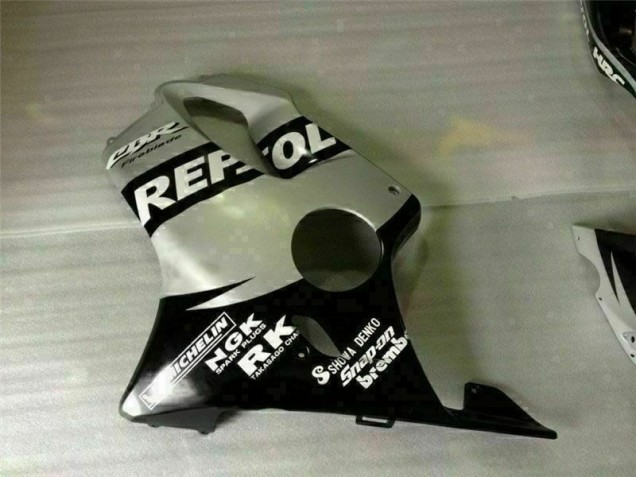 CBR 600 F4i 01-03 Motorrad Verkleidungen - Schwarz Silber Repsol CBR 600 F4i 01-03 Motorrad Verkleidungen - Schwarz Silber Repsol