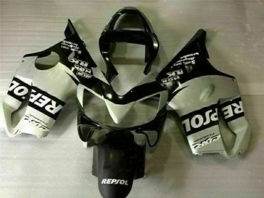 CBR 600 F4i 01-03 Motorrad Verkleidungen - Schwarz Silber Repsol