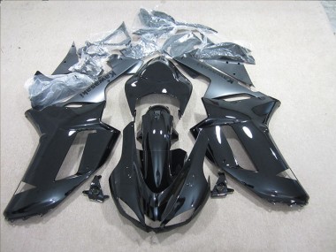 ZX6R 07-08 Motorrad Verkleidungen - Schwarz Silber