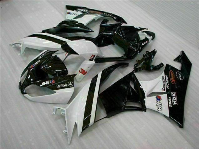 ZX6R 09-12 Motorrad Verkleidungen - Schwarz Weiß 3M Touch4 ZX6R 09-12 Motorrad Verkleidungen - Schwarz Weiß 3M Touch4