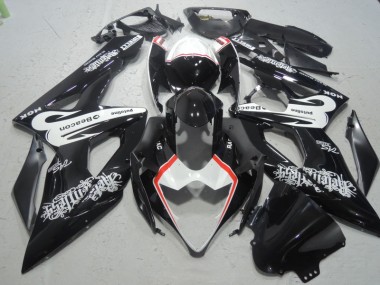 GSXR 1000 K5 05-06 Motorrad Verkleidungen - Schwarz Weiß Beacon
