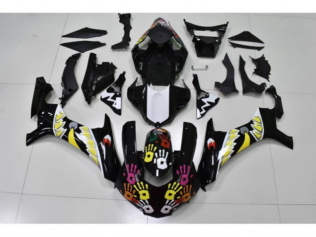 R1 15-19 Motorrad Verkleidungen - Schwarz Weiß R1 15-19 Motorrad Verkleidungen - Schwarz Weiß