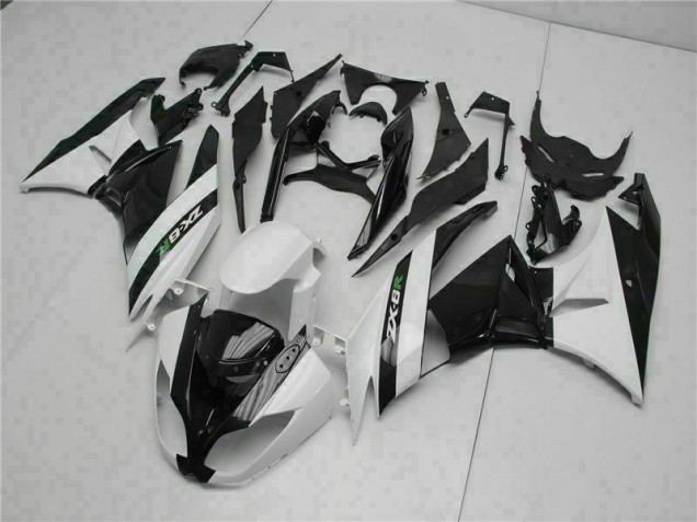 ZX6R 09-12 Motorrad Verkleidungen - Schwarz Weiß ZX6R 09-12 Motorrad Verkleidungen - Schwarz Weiß