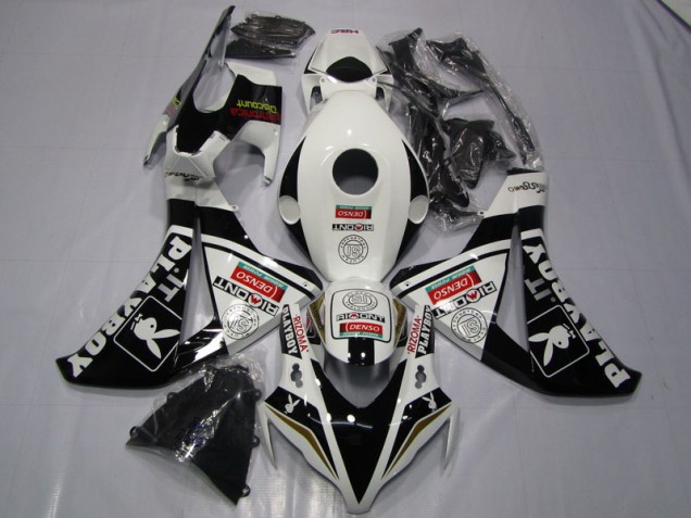 CBR 1000 RR 08-11 Motorrad Verkleidungen - Schwarz Weißer Denso Playboy CBR 1000 RR 08-11 Motorrad Verkleidungen - Schwarz Weißer Denso Playboy