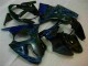 ZX6R 00-02 Motorrad Verkleidungen - Schwarz mit Blaur Flamme ZX6R 00-02 Motorrad Verkleidungen - Schwarz mit Blaur Flamme