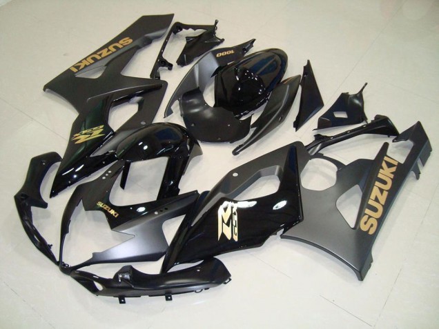 GSXR 1000 K5 05-06 Motorrad Verkleidungen - Schwarz mit goldenen Aufklebern GSXR 1000 K5 05-06 Motorrad Verkleidungen - Schwarz mit goldenen Aufklebern