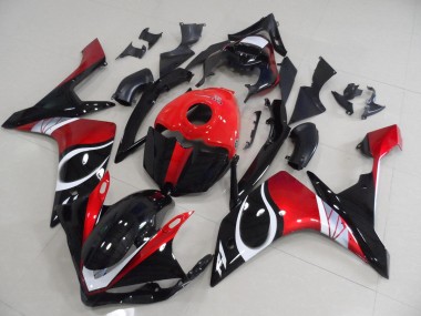 R1 07-08 Motorrad Verkleidungen - Schwarz rot Glänzend