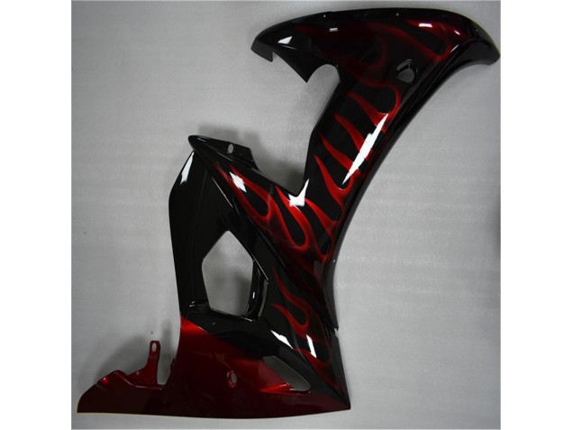 R6 03-05 Motorrad Verkleidungen - Schwarz rote Flamme R6 03-05 Motorrad Verkleidungen - Schwarz rote Flamme