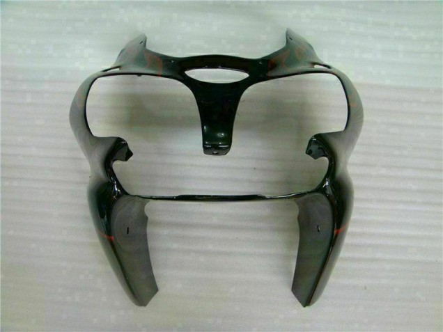 ZX6R 00-02 Motorrad Verkleidungen - Schwarz rote Flamme ZX6R 00-02 Motorrad Verkleidungen - Schwarz rote Flamme